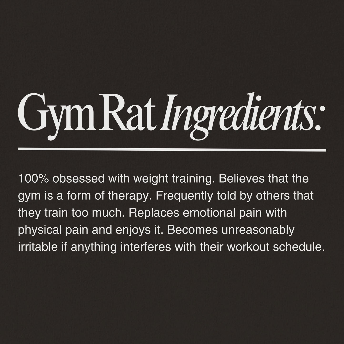 Gym Rat Ingredients T-Shirt