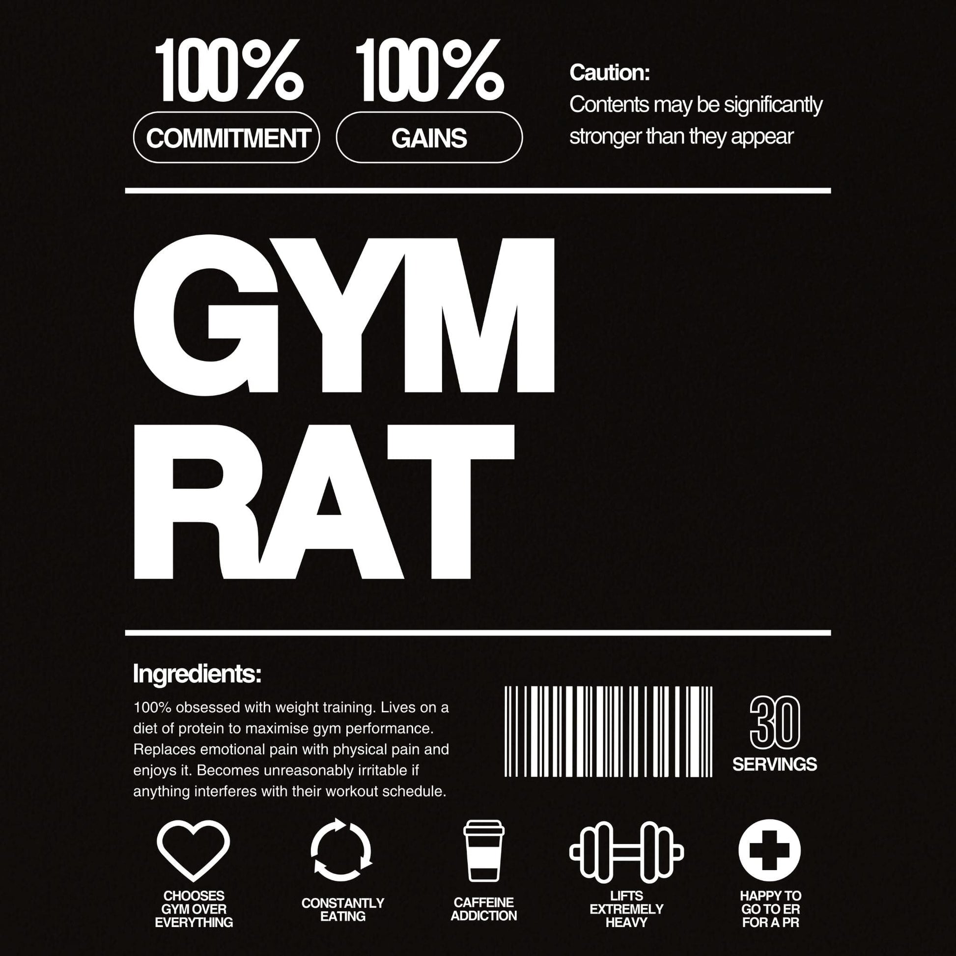 Gym Rat T-Shirt Black - Apocalypse Club