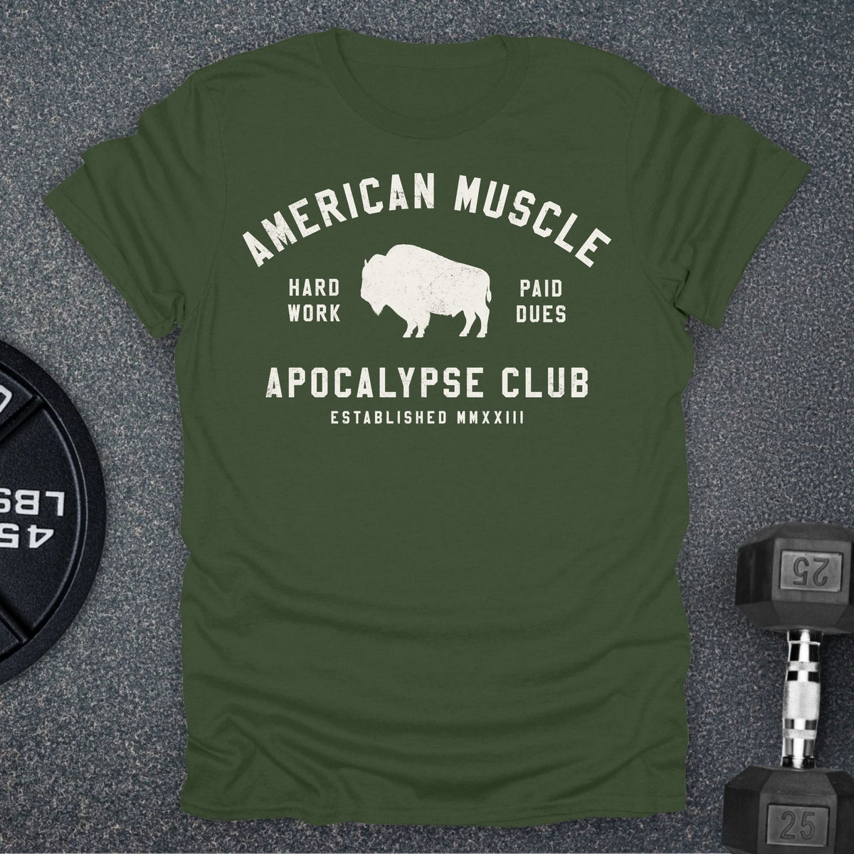 Apocalypse Club Heartland Military Green gym t-shirt
