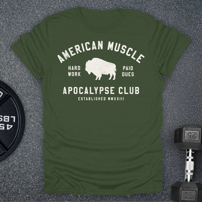 Apocalypse Club Heartland Military Green gym t-shirt