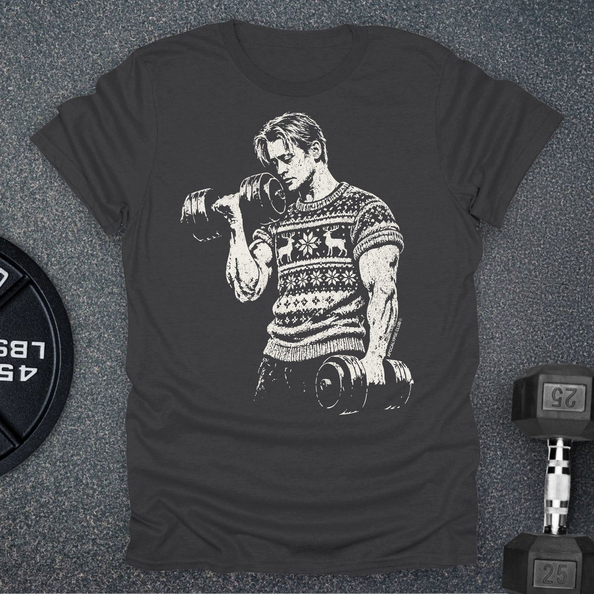 Apocalypse Club Home Lifting Alone Charcoal gym t-shirt