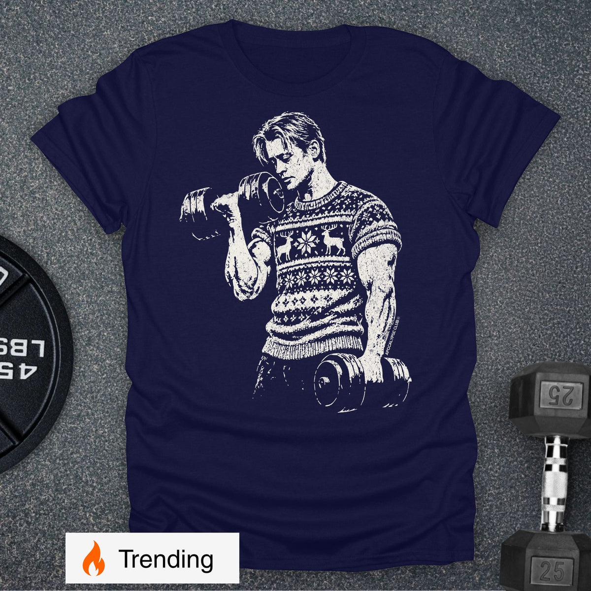 Apocalypse Club Home Lifting Alone Navy gym t-shirt