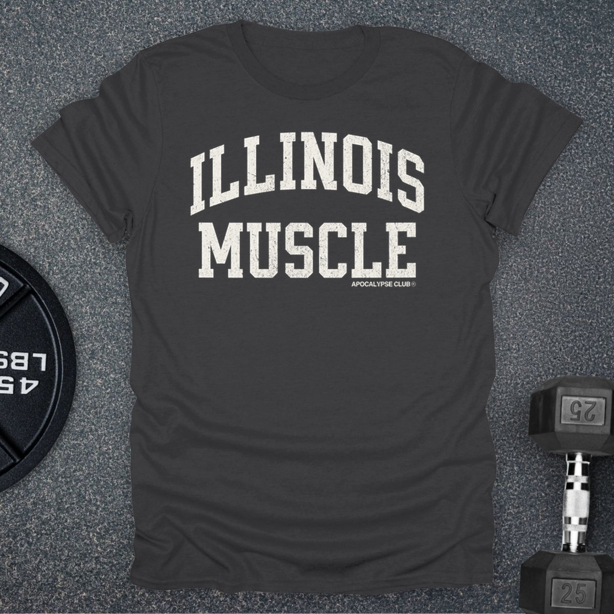 Apocalypse Club Illinois Muscle Charcoal gym t-shirt