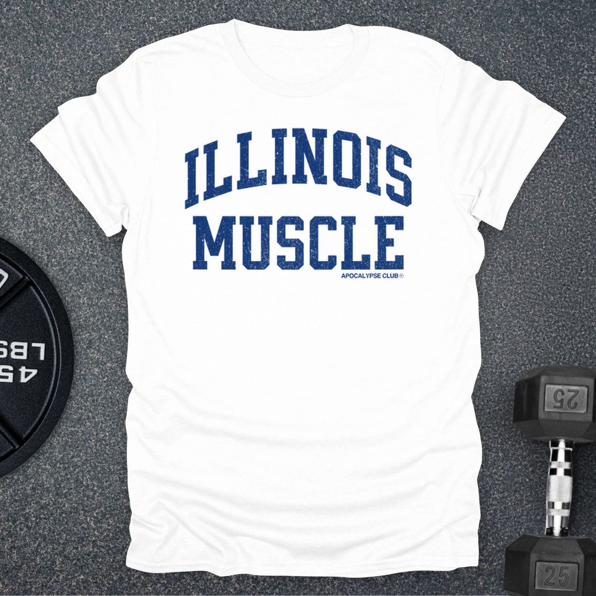Apocalypse Club Illinois Muscle White gym t-shirt