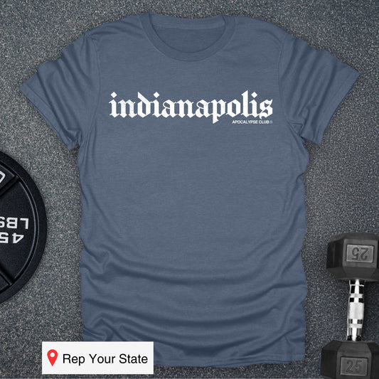 Apocalypse Club Indianapolis Heather Indigo gym t-shirt