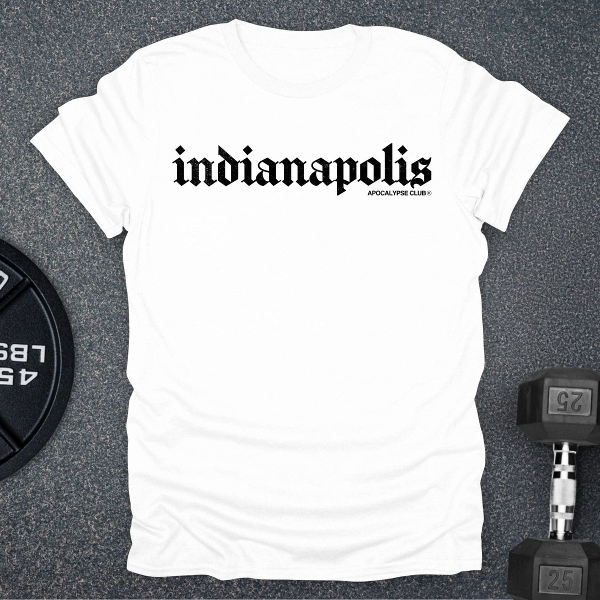 Apocalypse Club Indianapolis White gym t-shirt