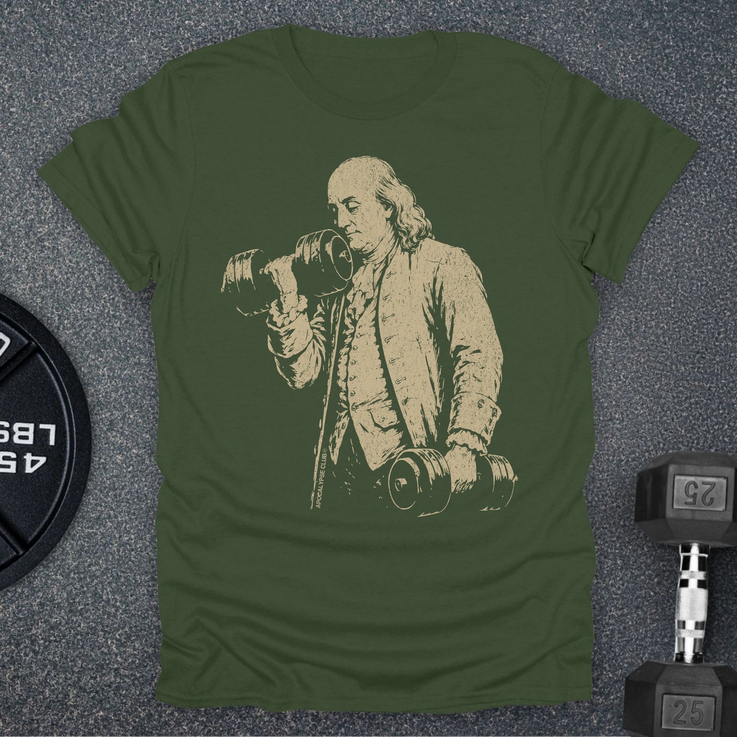 Apocalypse Club Jefferson Iron Military Green gym t-shirt