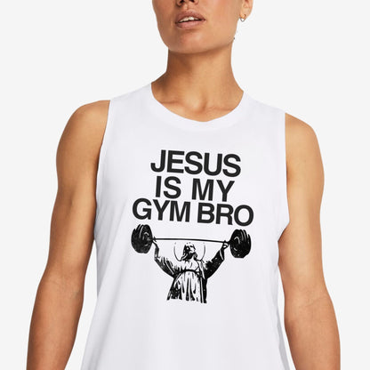 Jesus Is My Gym Bro Muscle Tank White - Apocalypse Club