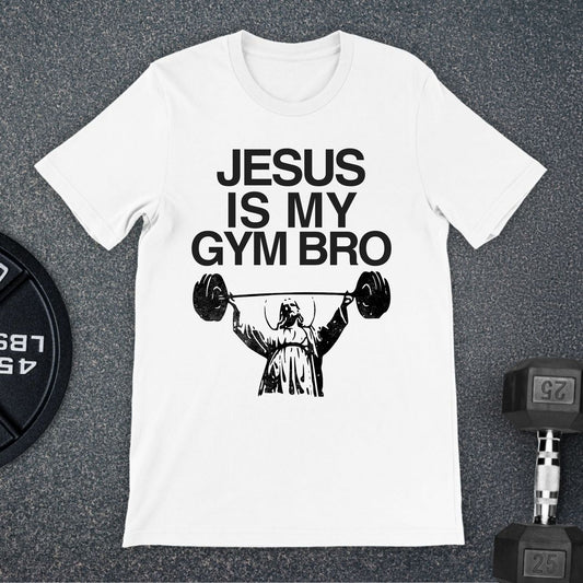 Jesus Is My Gym Bro T-Shirt White - Apocalypse Club