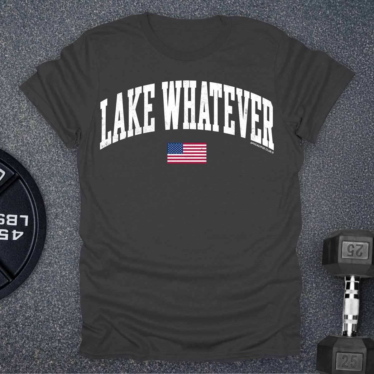 Apocalypse Club Lake Whatever Charcoal gym t-shirt