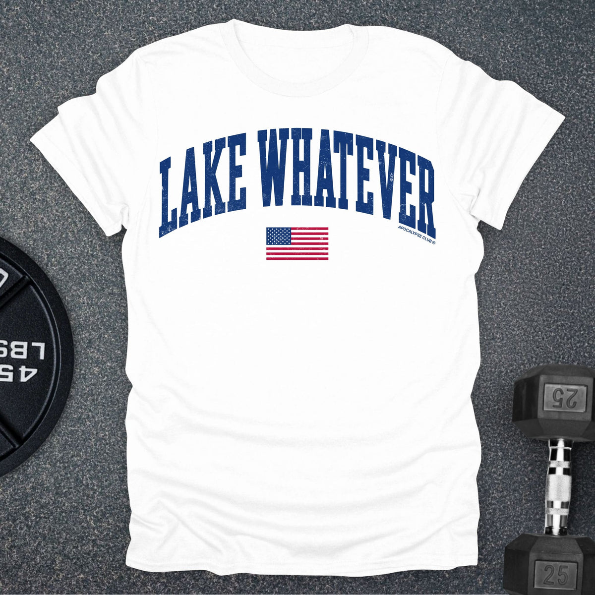 Apocalypse Club Lake Whatever White gym t-shirt