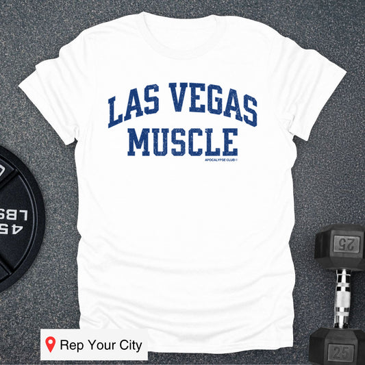 Apocalypse Club Las Vegas Muscle White gym t-shirt