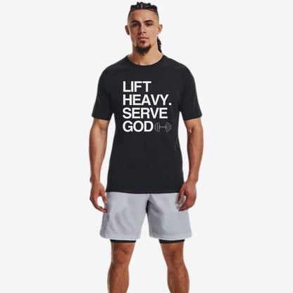 Lift Heavy Serve God Gym T-Shirt