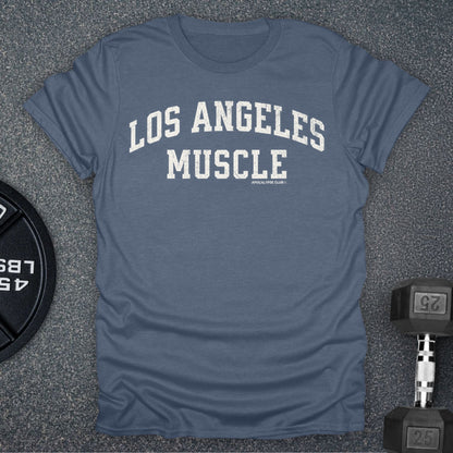 Apocalypse Club Los Angeles Muscle Heather Indigo gym t-shirt