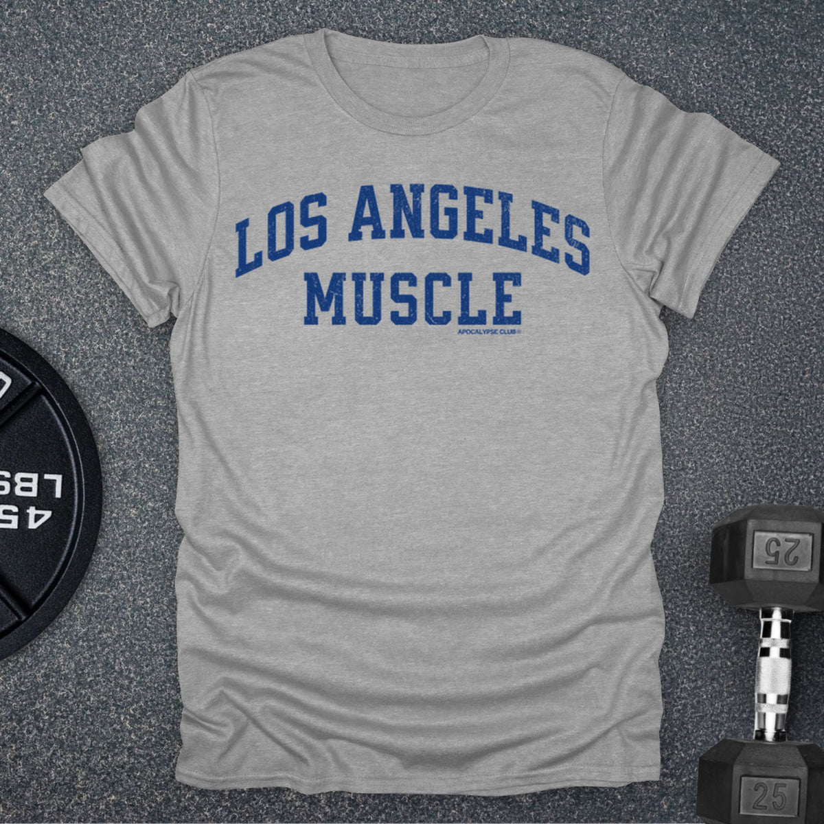 Apocalypse Club Los Angeles Muscle Sport Grey gym t-shirt