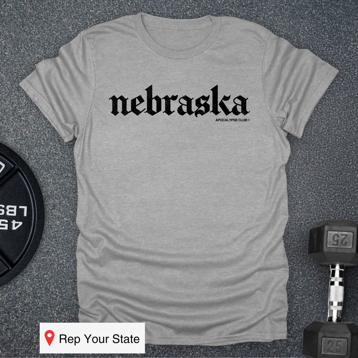 Apocalypse Club Nebraska Sport Grey gym t-shirt