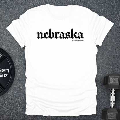 Apocalypse Club Nebraska White gym t-shirt