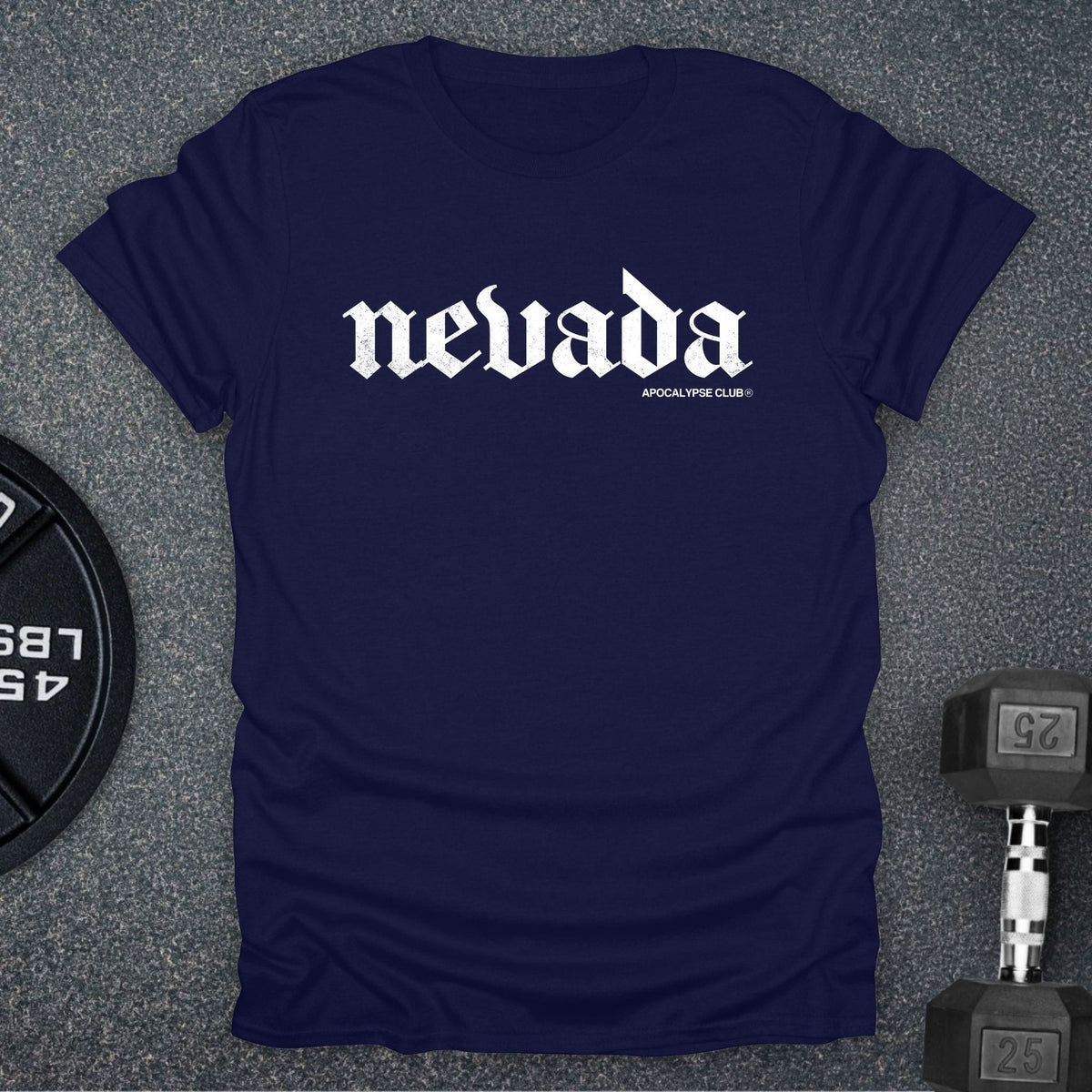 Apocalypse Club Nevada Navy gym t-shirt