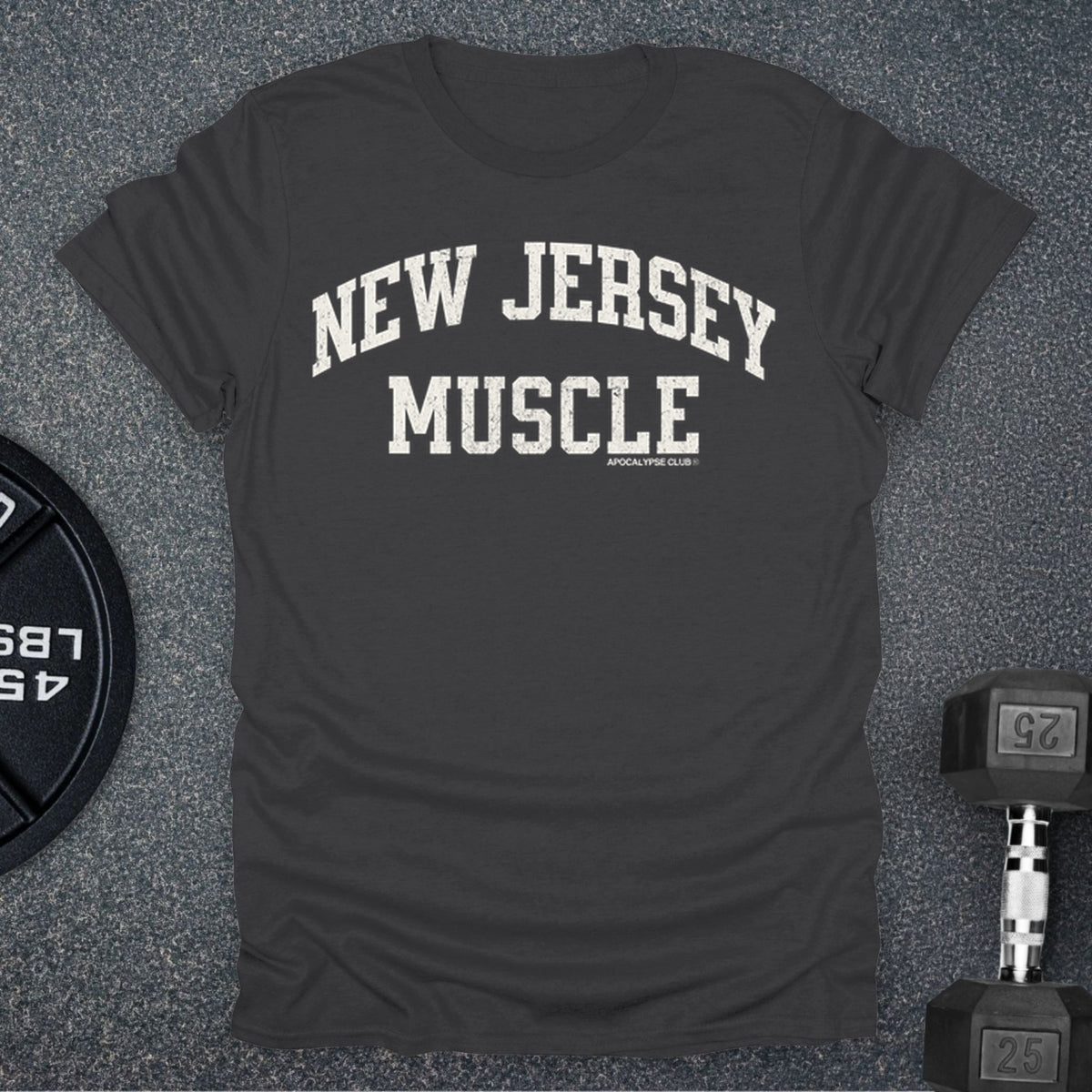 Apocalypse Club New Jersey Muscle Charcoal gym t-shirt
