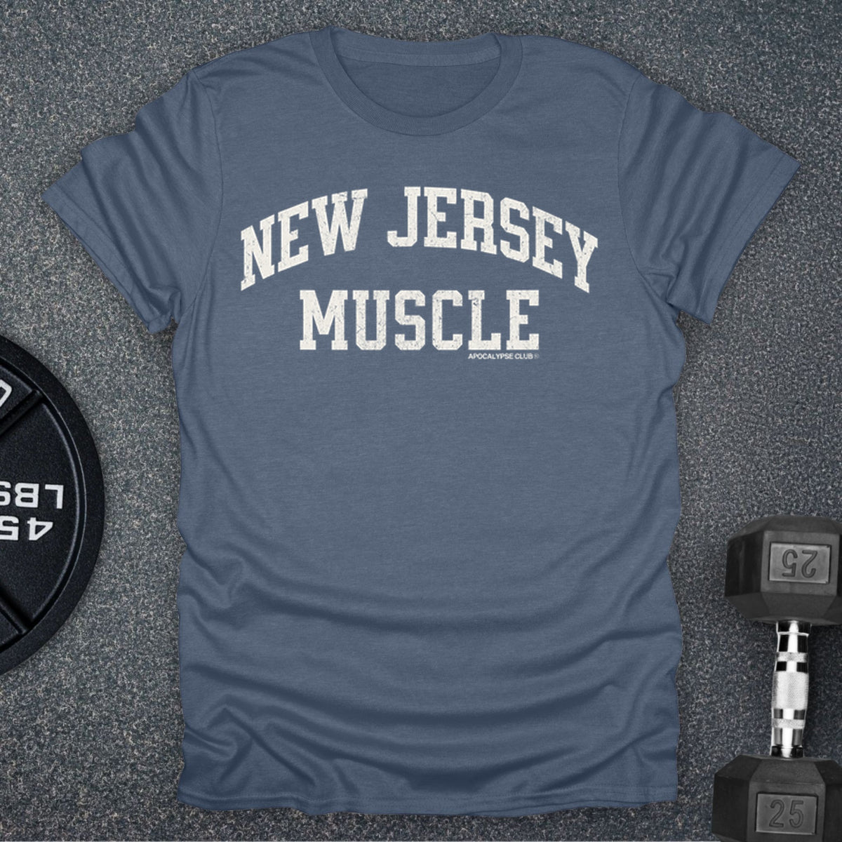 Apocalypse Club New Jersey Muscle Heather Indigo gym t-shirt