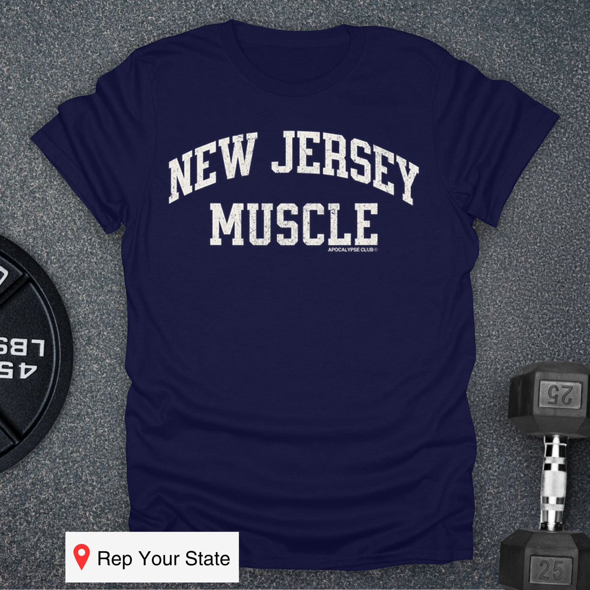 Apocalypse Club New Jersey Muscle Navy gym t-shirt