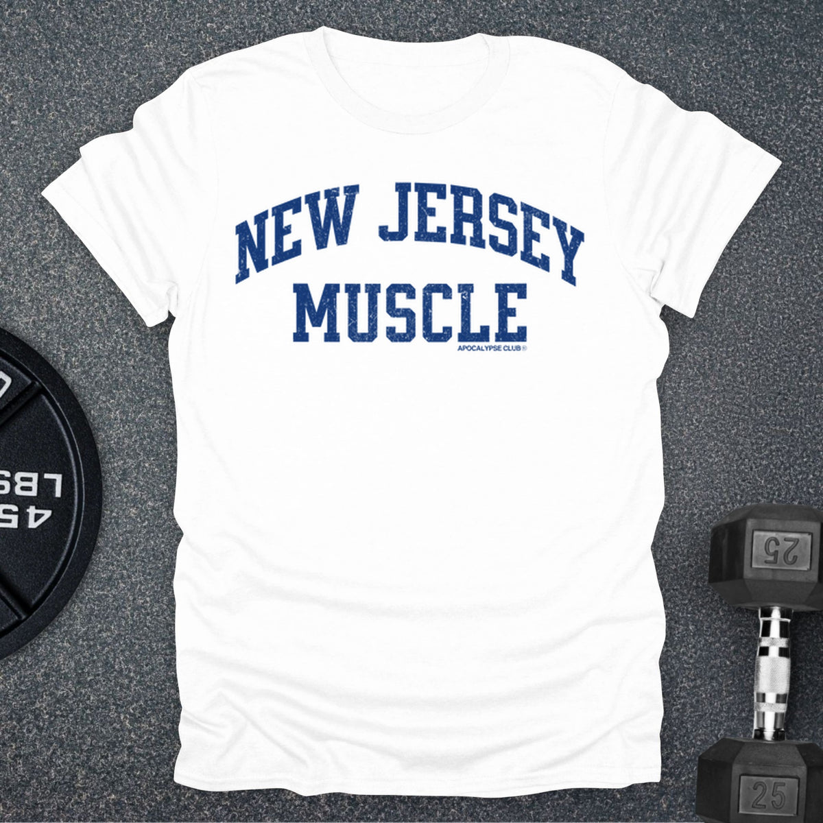 Apocalypse Club New Jersey Muscle White gym t-shirt