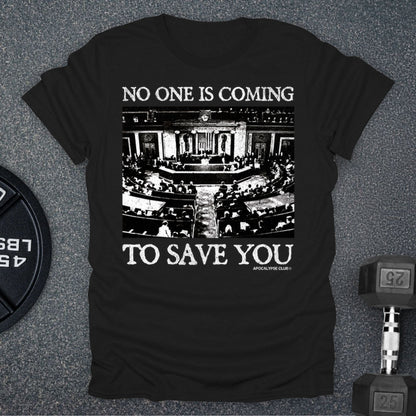 Apocalypse Club No One Is Coming Black gym t-shirt