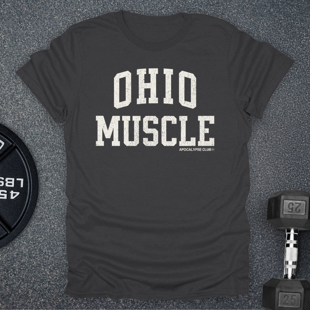 Apocalypse Club Ohio Muscle Charcoal gym t-shirt