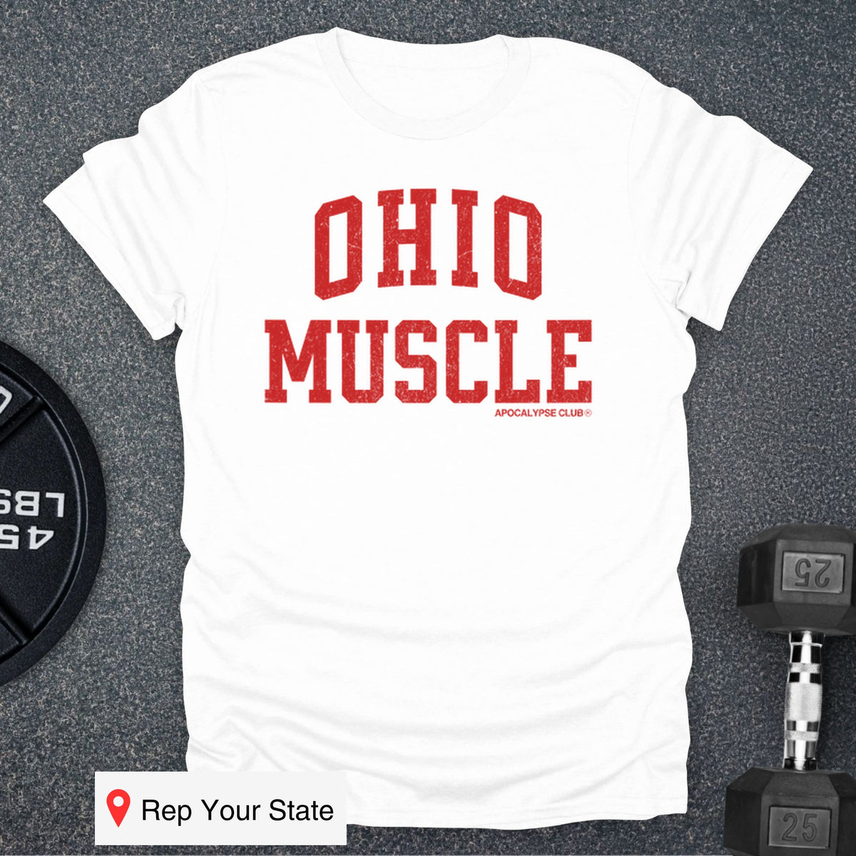 Apocalypse Club Ohio Muscle White gym t-shirt