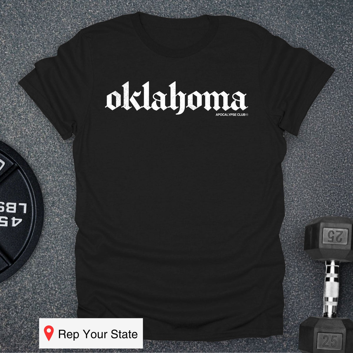 Apocalypse Club Oklahoma Black gym t-shirt