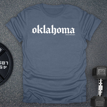 Apocalypse Club Oklahoma Heather Indigo gym t-shirt