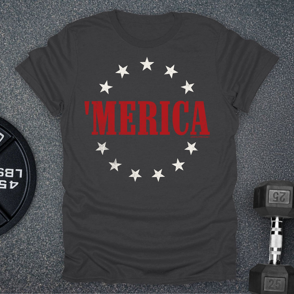 Apocalypse Club Old Glory Charcoal gym t-shirt