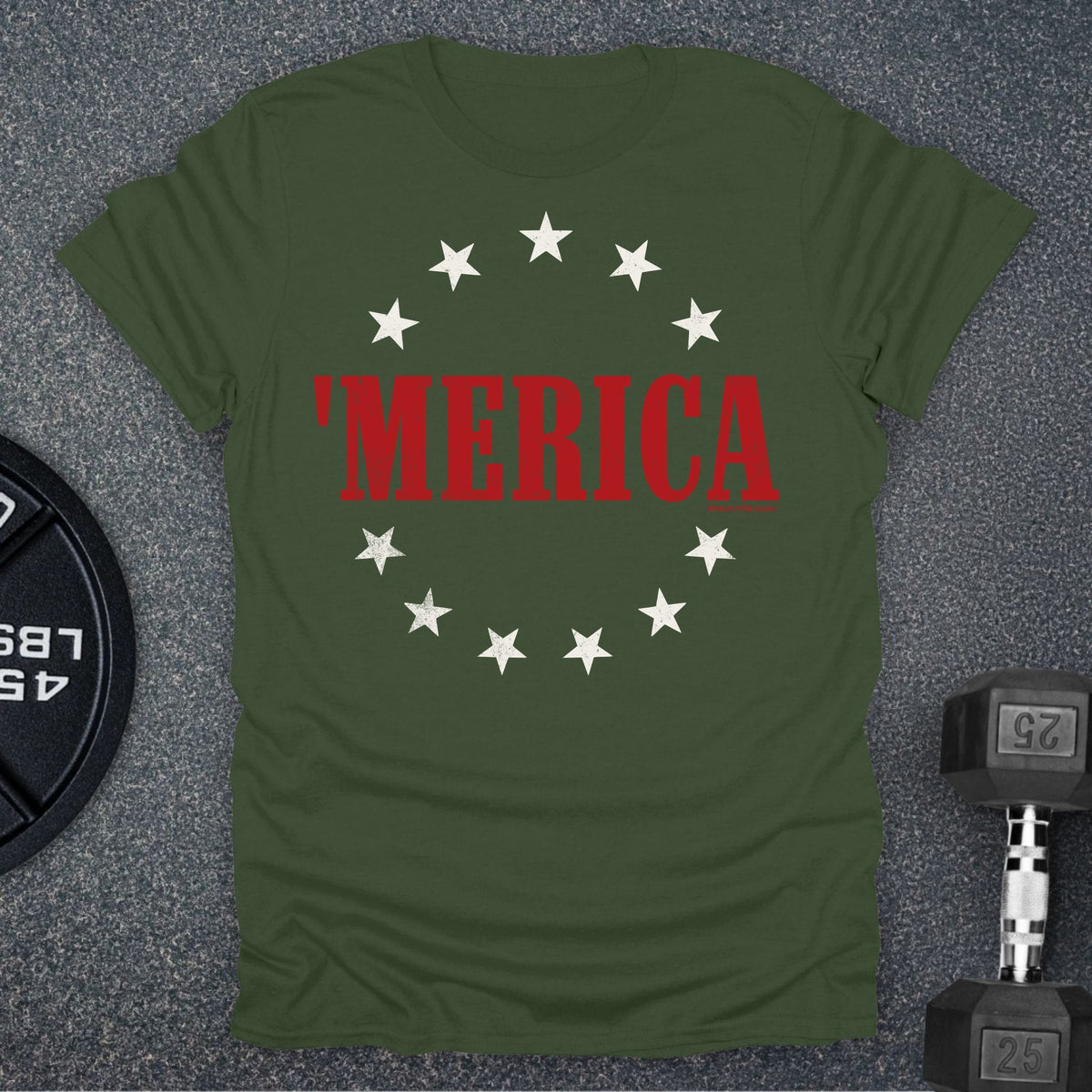Apocalypse Club Old Glory Military Green gym t-shirt