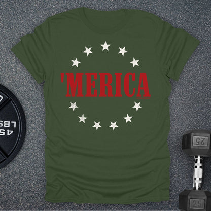 Apocalypse Club Old Glory Military Green gym t-shirt
