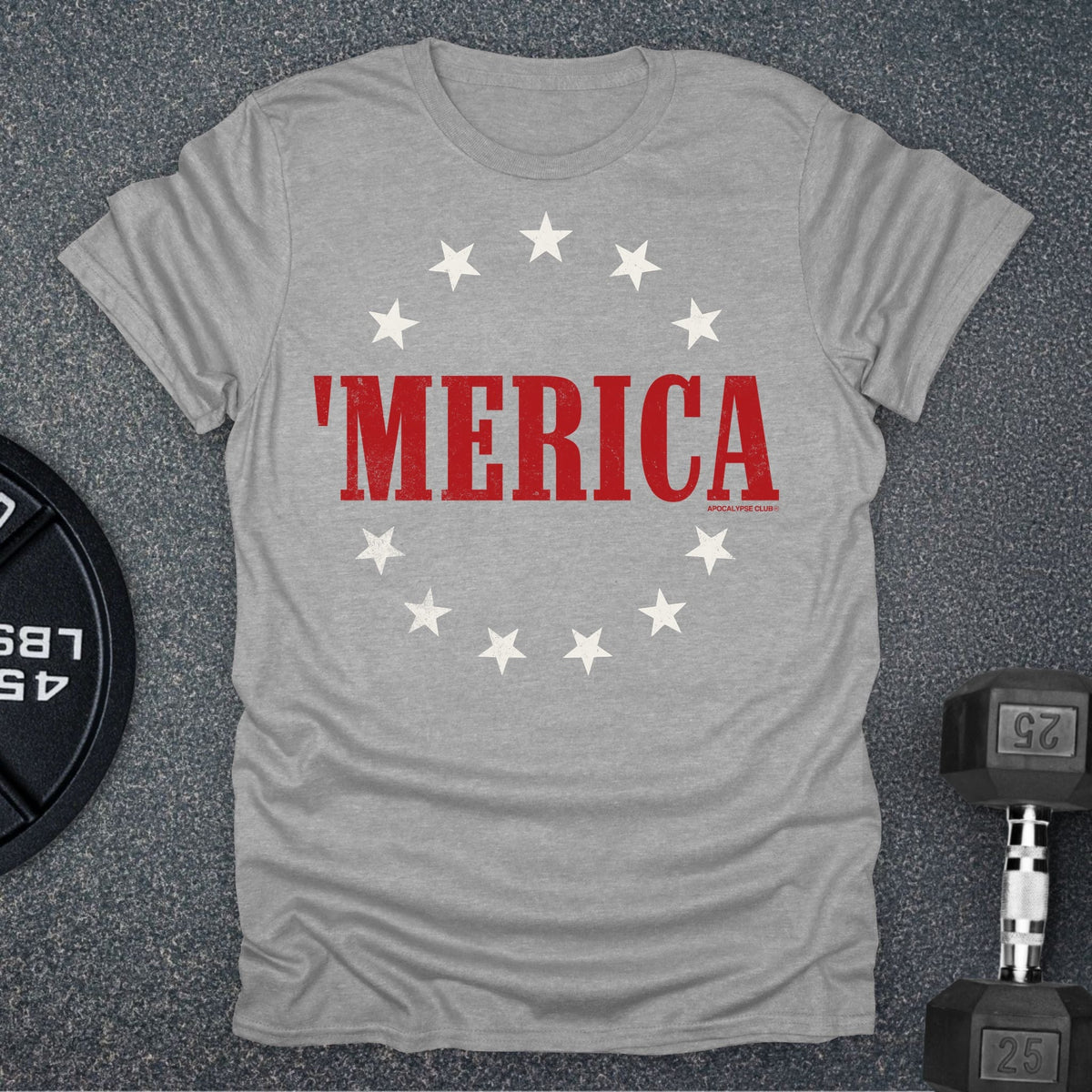 Apocalypse Club Old Glory Sport Grey gym t-shirt