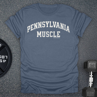 Apocalypse Club Pennsylvania Muscle Heather Indigo gym t-shirt