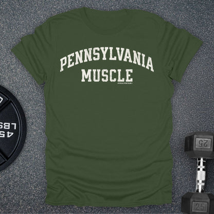 Apocalypse Club Pennsylvania Muscle Military Green gym t-shirt
