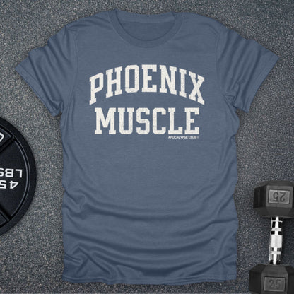 Apocalypse Club Phoenix Muscle Heather Indigo gym t-shirt