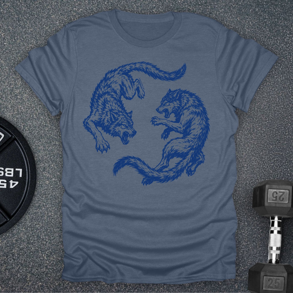 Apocalypse Club Protect The Pack Heather Indigo gym t-shirt