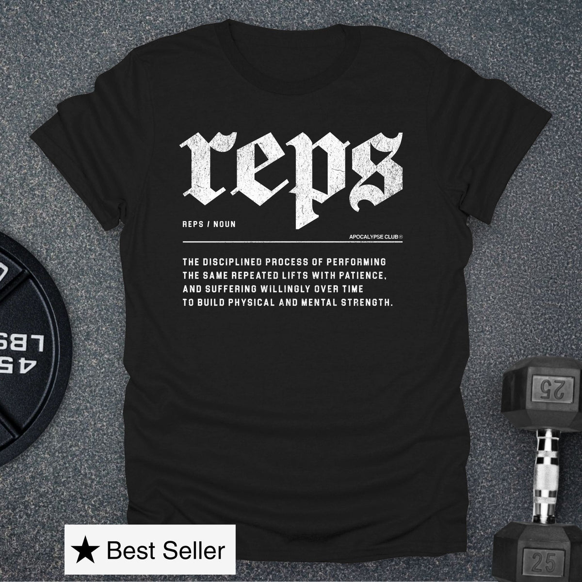 Apocalypse Club Reps Definition Black gym t-shirt