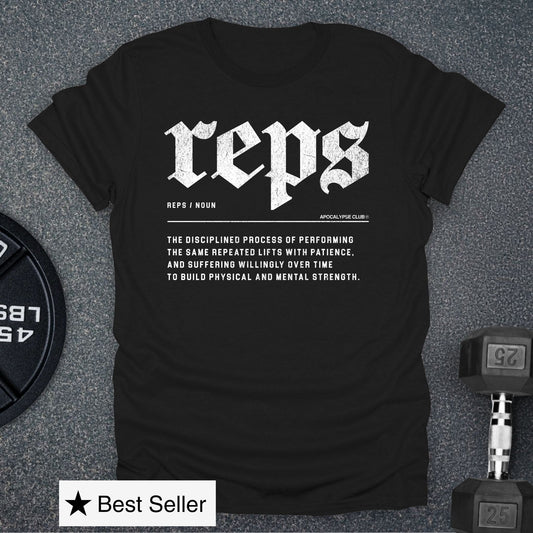 Apocalypse Club Reps Definition Black gym t-shirt