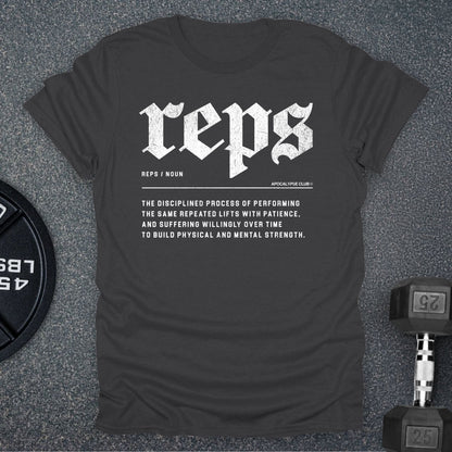 Apocalypse Club Reps Definition Charcoal gym t-shirt
