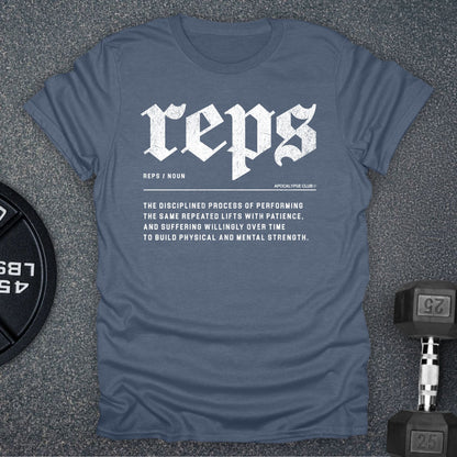 Apocalypse Club Reps Definition Heather Indigo gym t-shirt
