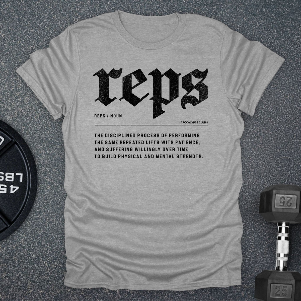Apocalypse Club Reps Definition Sport Grey gym t-shirt
