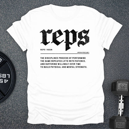 Apocalypse Club Reps Definition White gym t-shirt
