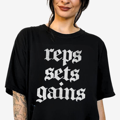 Reps Sets Gains T-Shirt - Apocalypse Club