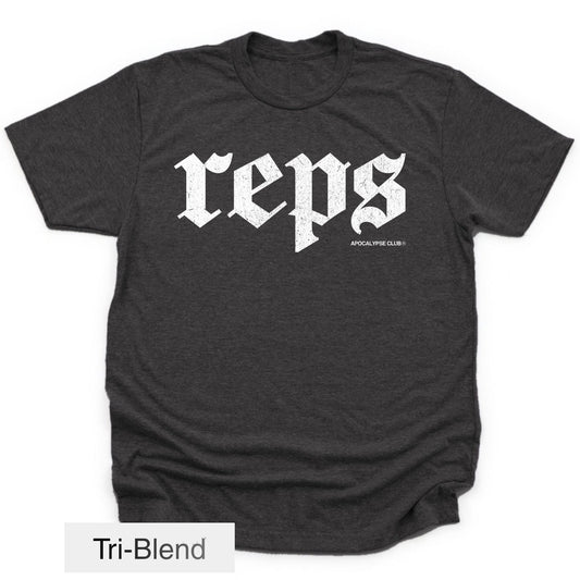 Apocalypse Club Reps Tri-Blend Vintage Black gym t-shirt