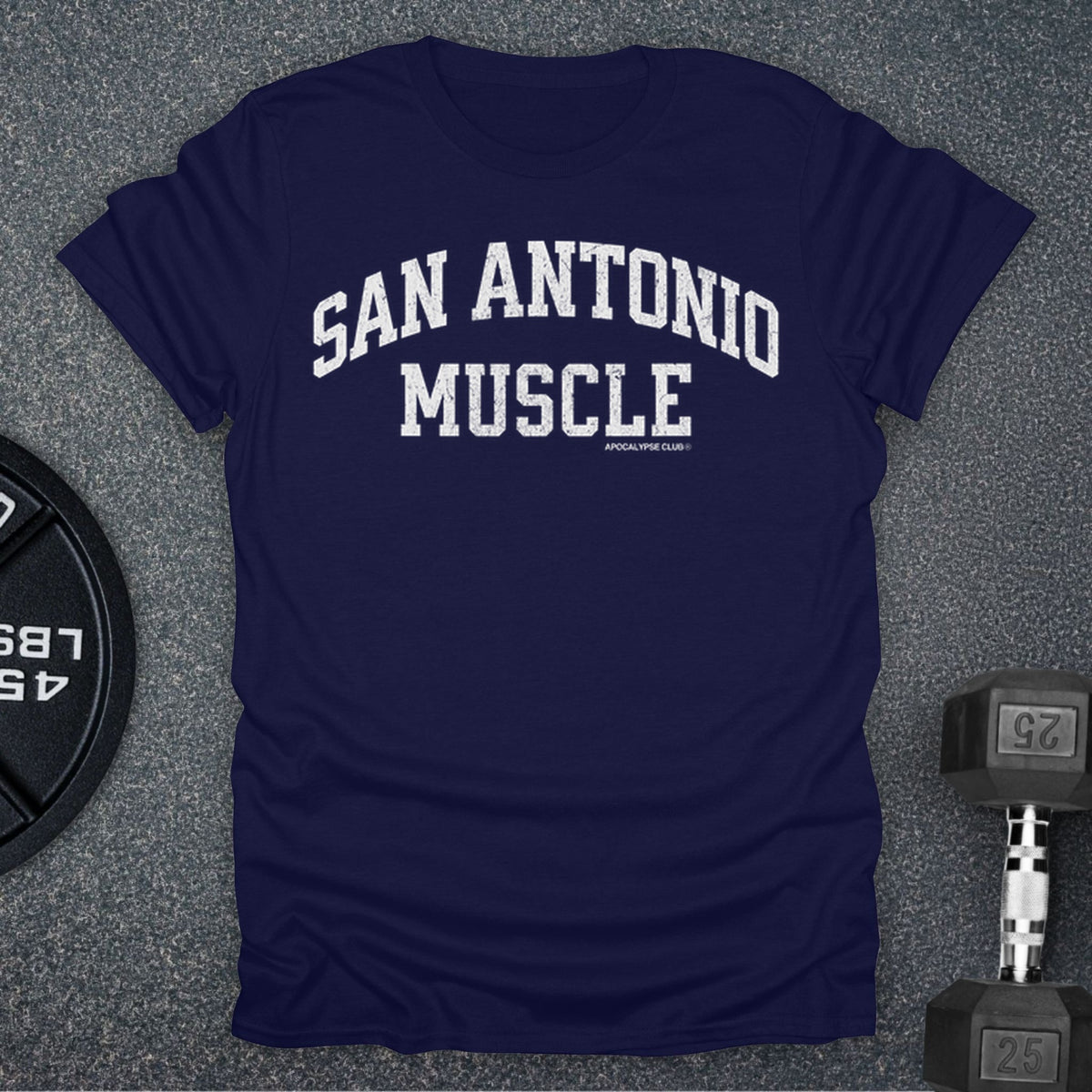 Apocalypse Club San Antonio Muscle Navy gym t-shirt