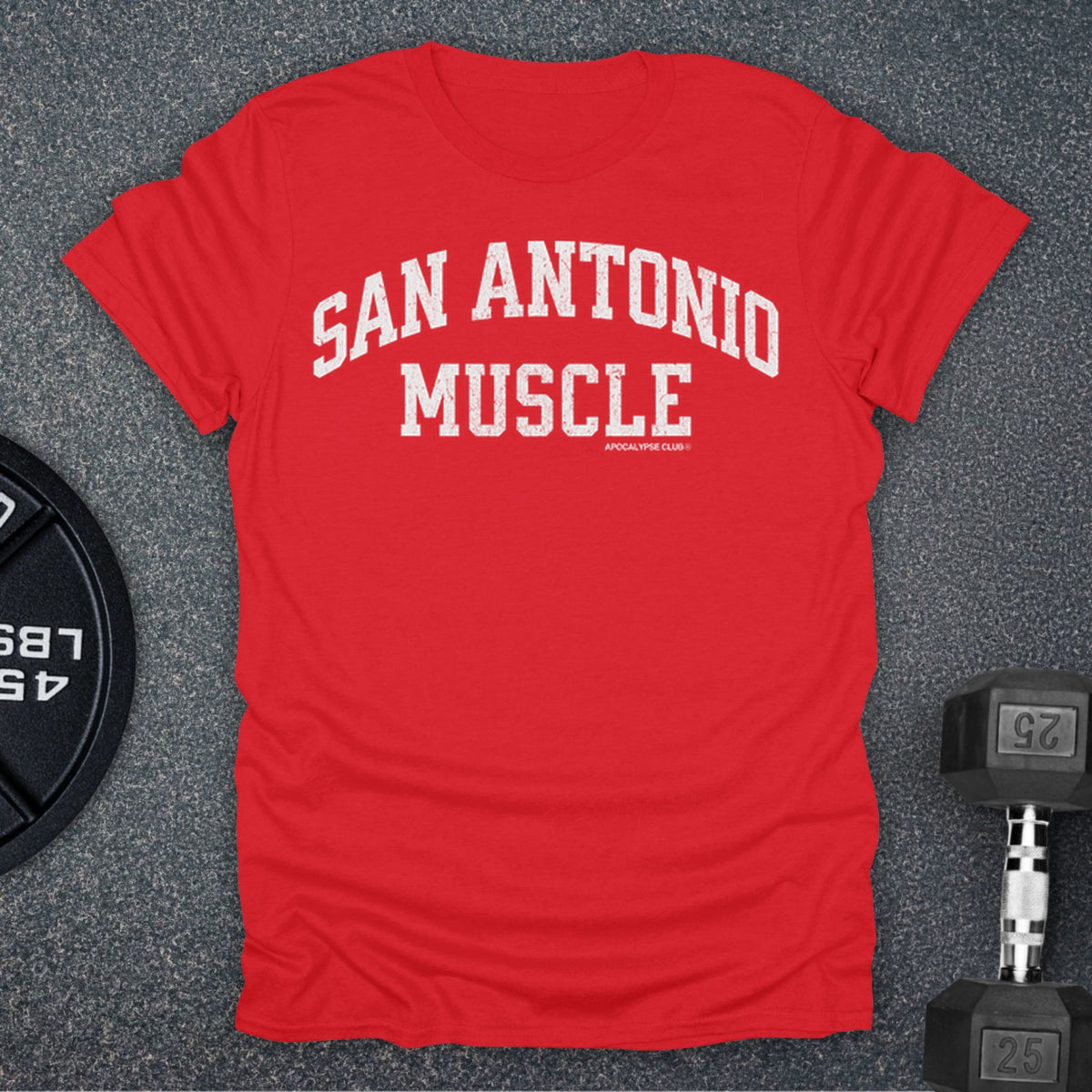 Apocalypse Club San Antonio Muscle Red gym t-shirt