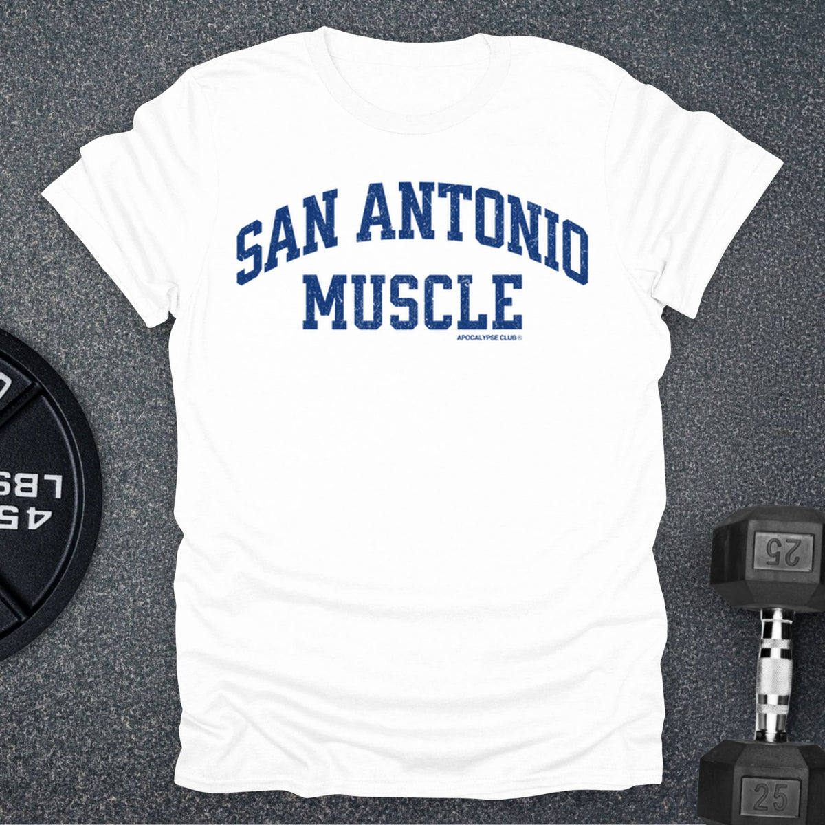 Apocalypse Club San Antonio Muscle White gym t-shirt